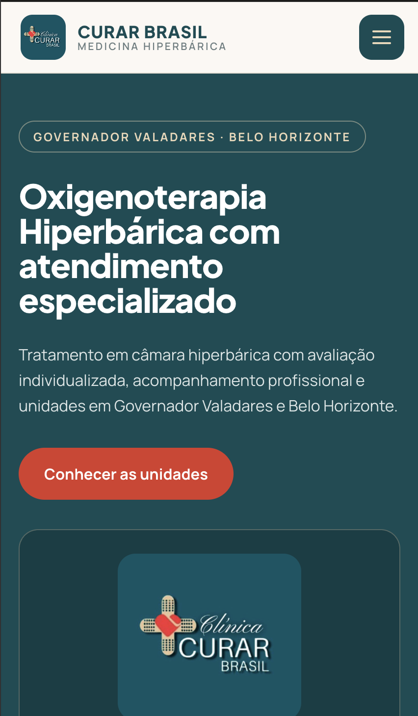 Mesmo site no celular